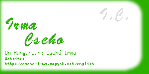 irma cseho business card